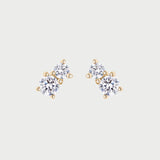 TWO PAVE STUDS GOLD
