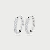 SILVER PAVÉ EAR HOOPS