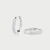 SILVER PAVÉ EAR HOOPS