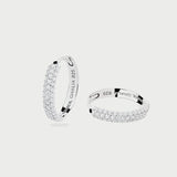 SILVER PAVÉ EAR HOOPS