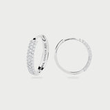 SILVER PAVÉ EAR HOOPS