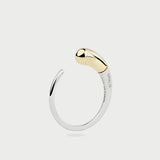 SILVER SLEEK MOON RING