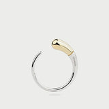 SILVER SLEEK MOON RING