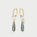 MOON CHARMS LABRADORITE EARRINGS