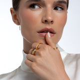 GOLD SLEEK MOON RING