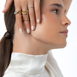 DOUBLE MOON TWIST RING