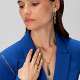 MOON CHARMS LABRADORITE EARRINGS
