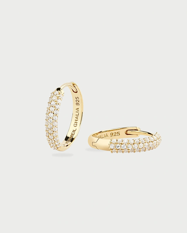 GOLD PAVE EAR HOOPS