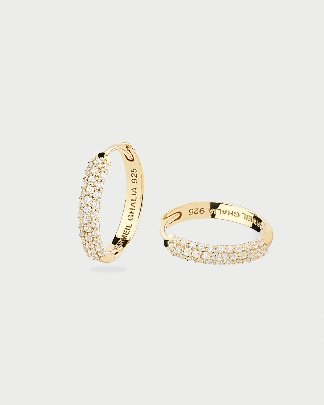 GOLD PAVE EAR HOOPS