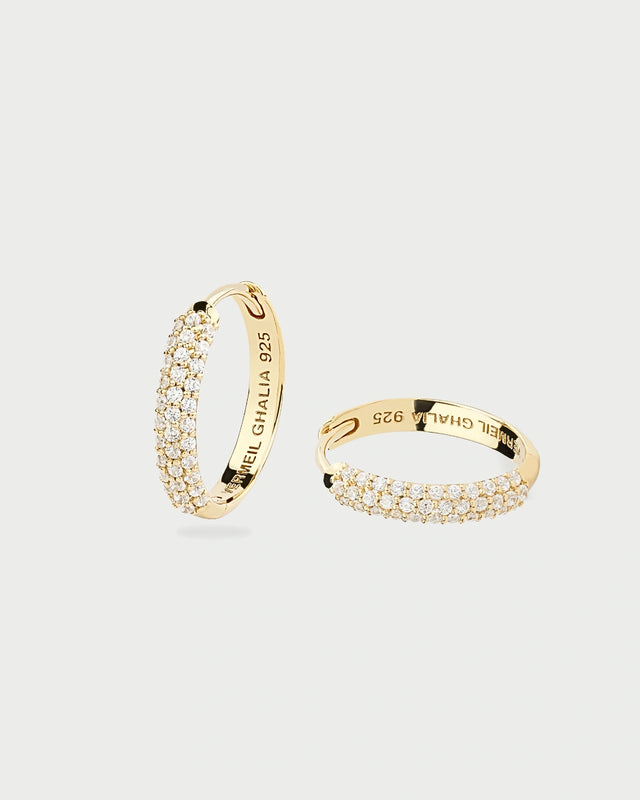 GOLD PAVE EAR HOOPS