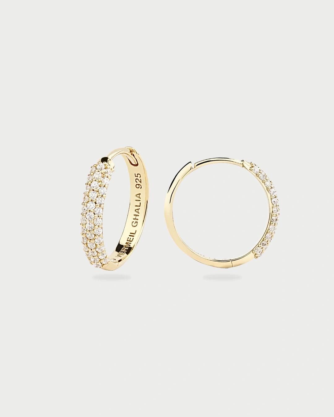 GOLD PAVE EAR HOOPS