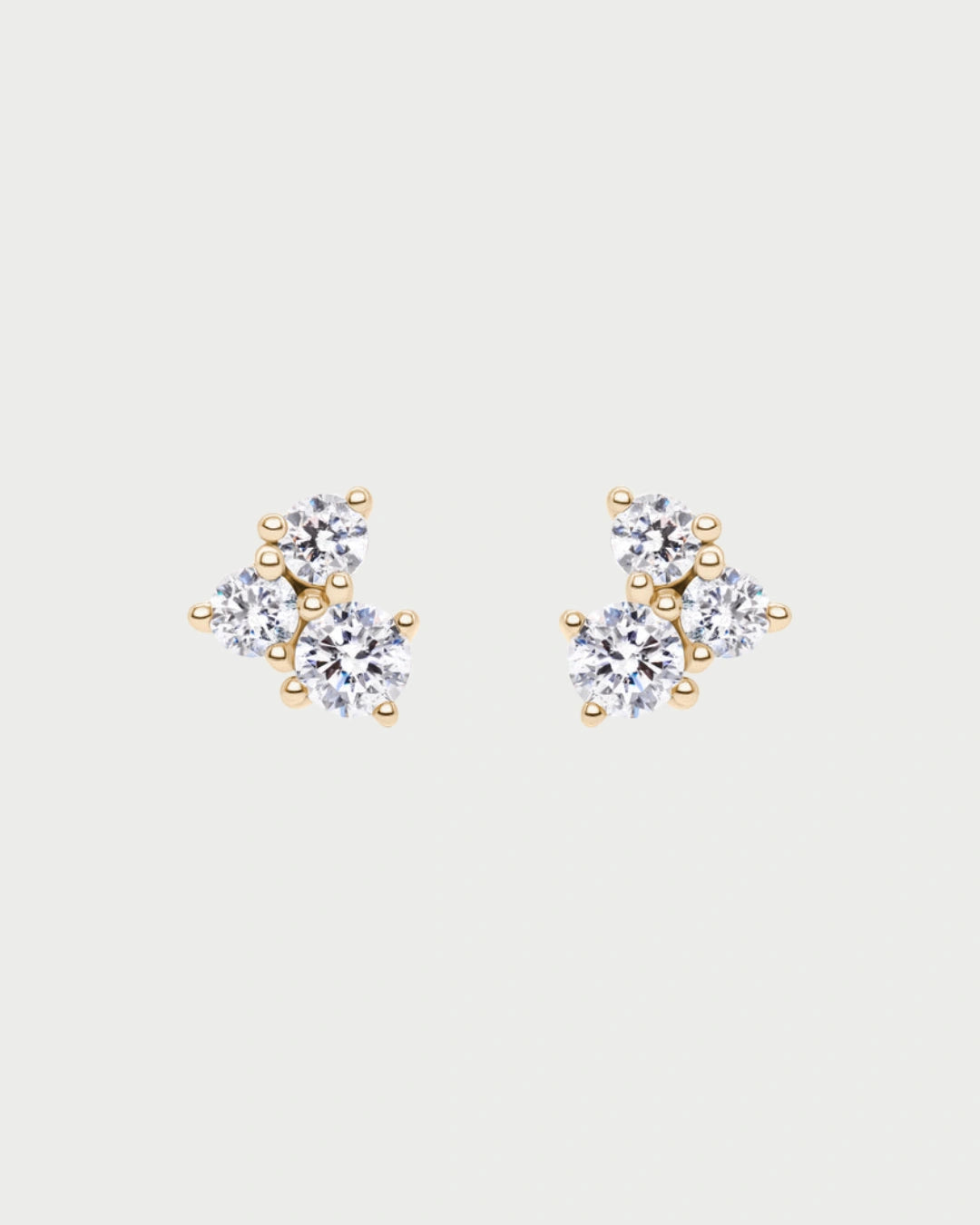 THREE PAVE STUDS SILVER