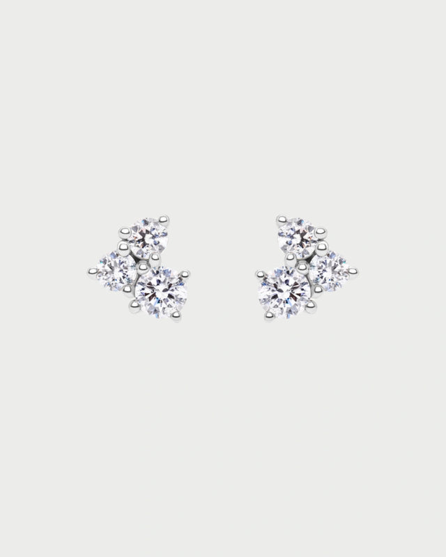 THREE PAVE STUDS GOLD