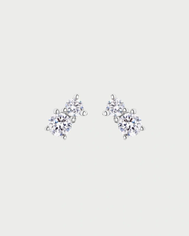 TWO PAVE STUDS GOLD