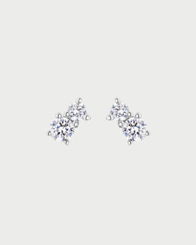 TWO PAVE STUDS SILVER