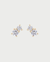 TWO PAVE STUDS GOLD