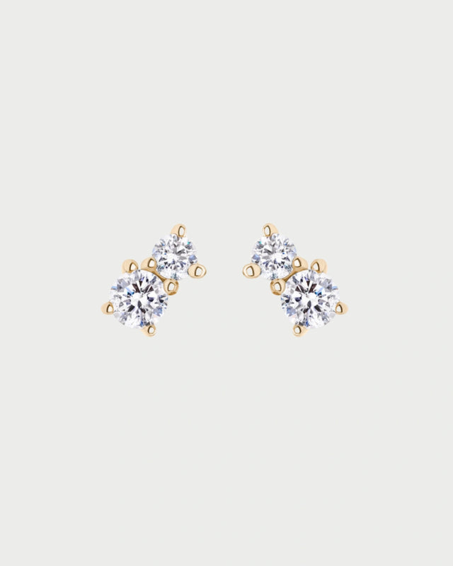 TWO PAVE STUDS SILVER