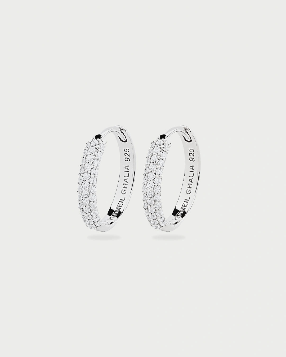 SILVER PAVE EAR HOOPS
