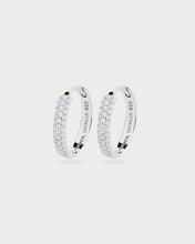 SILVER PAVE EAR HOOPS