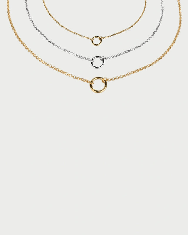 ROLO CHAIN CHARM NECKLACE SILVER