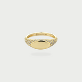 PAVE INITIAL RING GOLD