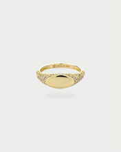 PAVE INITIAL RING GOLD