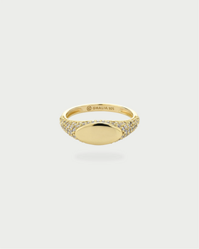PAVE INITIAL RING GOLD
