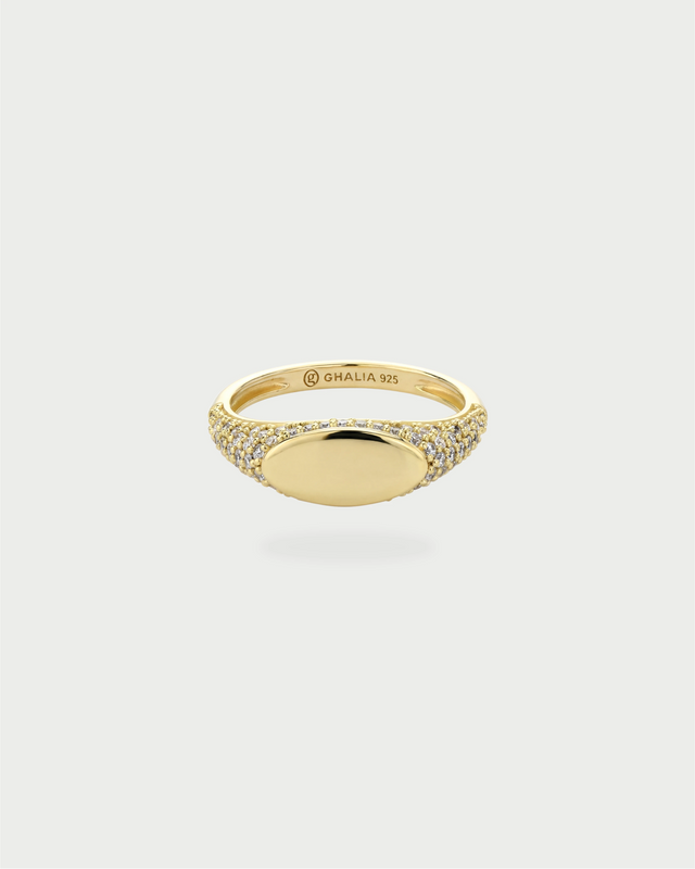 PAVE INITIAL RING GOLD