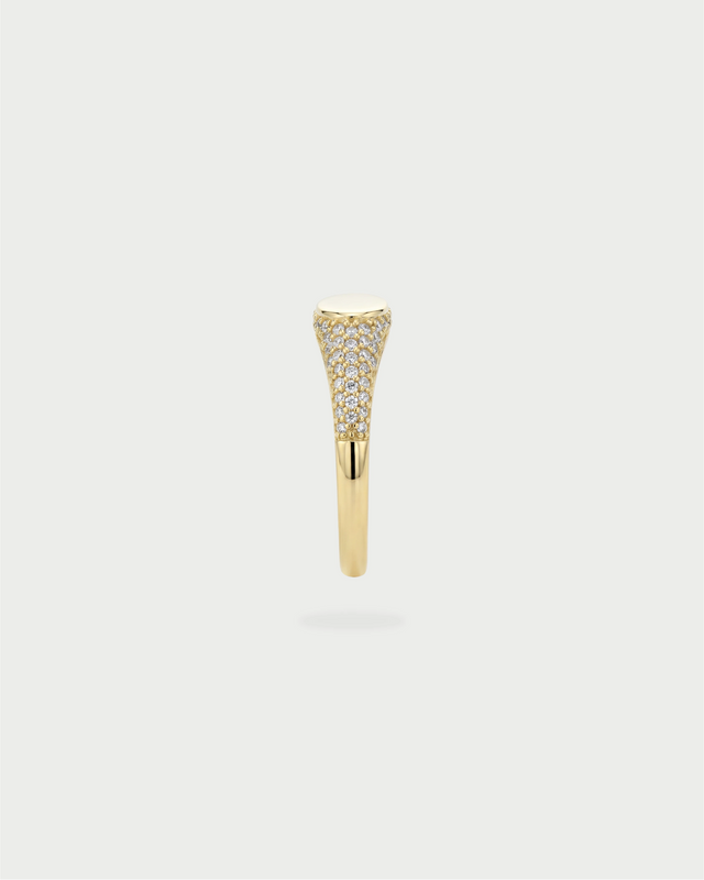 PAVE INITIAL RING GOLD