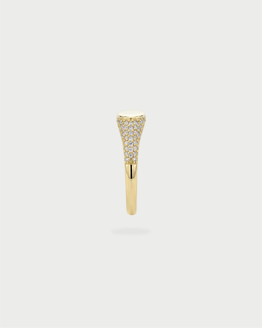 PAVE INITIAL RING GOLD