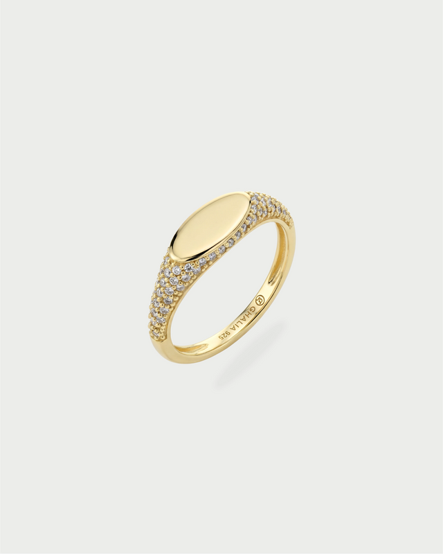 PAVE INITIAL RING GOLD