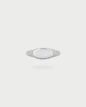 PAVE INITIAL RING SILVER