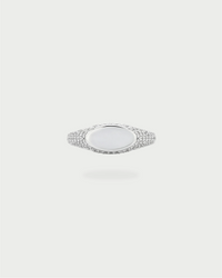 PAVE INITIAL RING SILVER