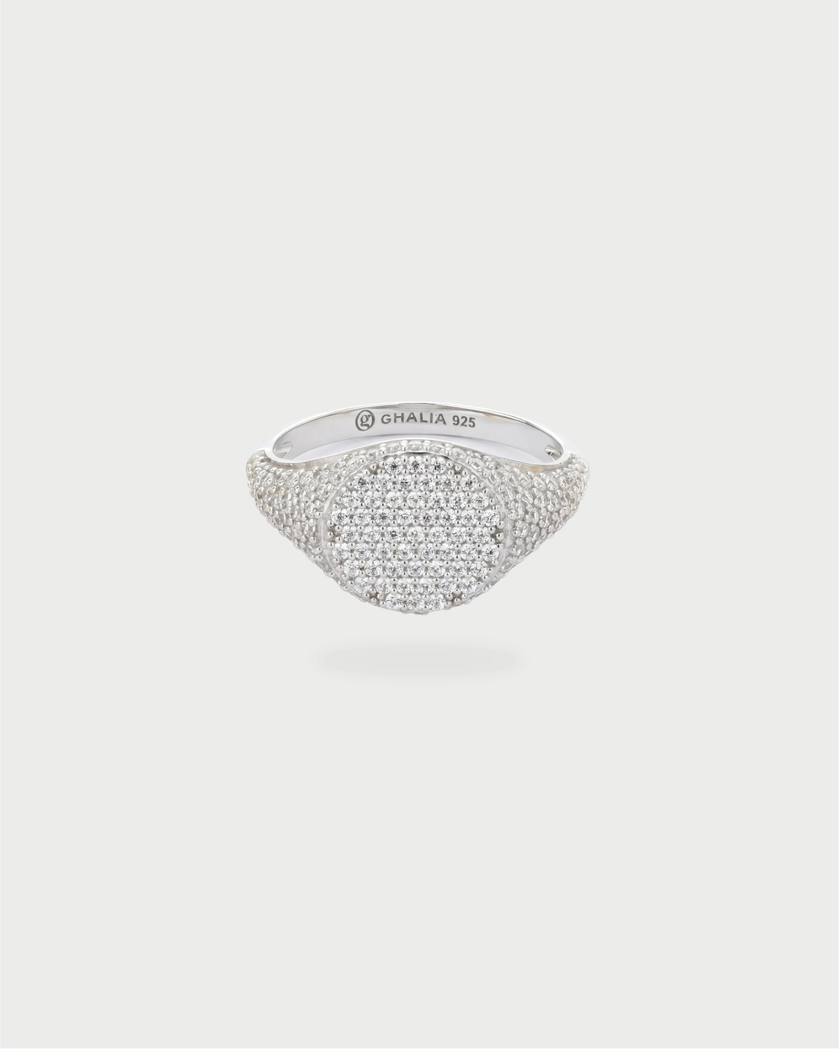 PAVE SIGNET RING SILVER