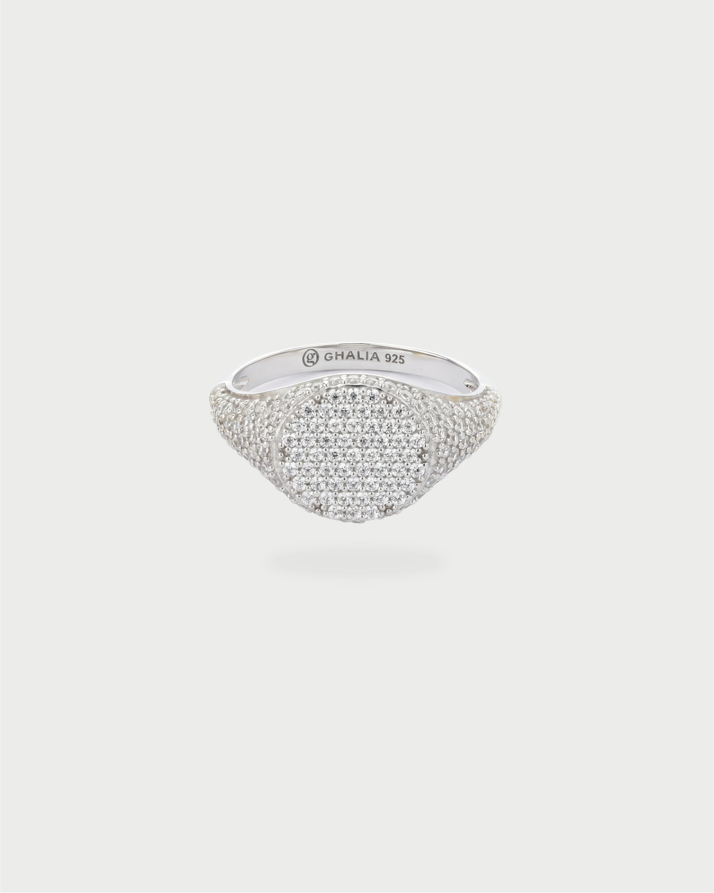 PAVE SIGNET RING SILVER