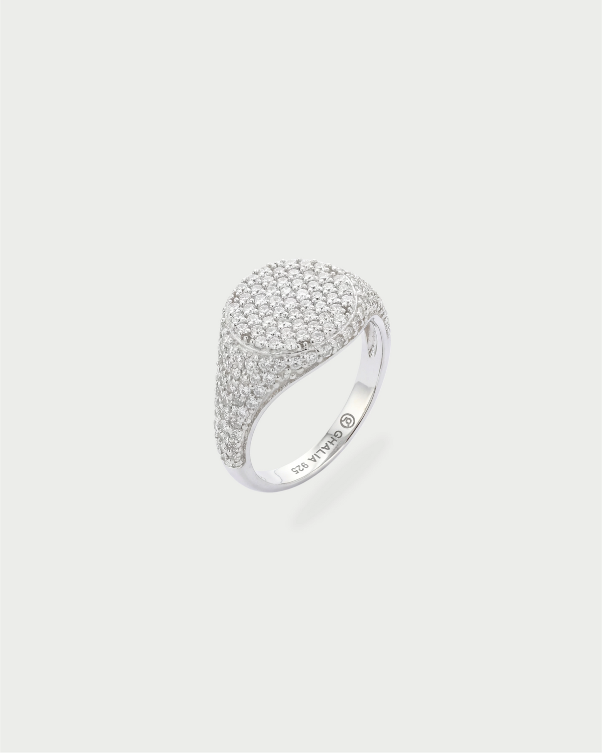 PAVE SIGNET RING SILVER