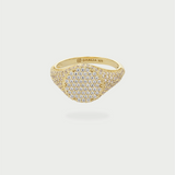 PAVE SIGNET RING GOLD