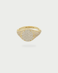 PAVE SIGNET RING GOLD