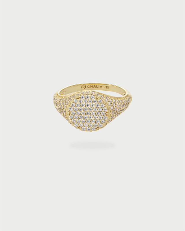PAVE SIGNET RING GOLD