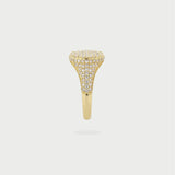 PAVE SIGNET RING GOLD