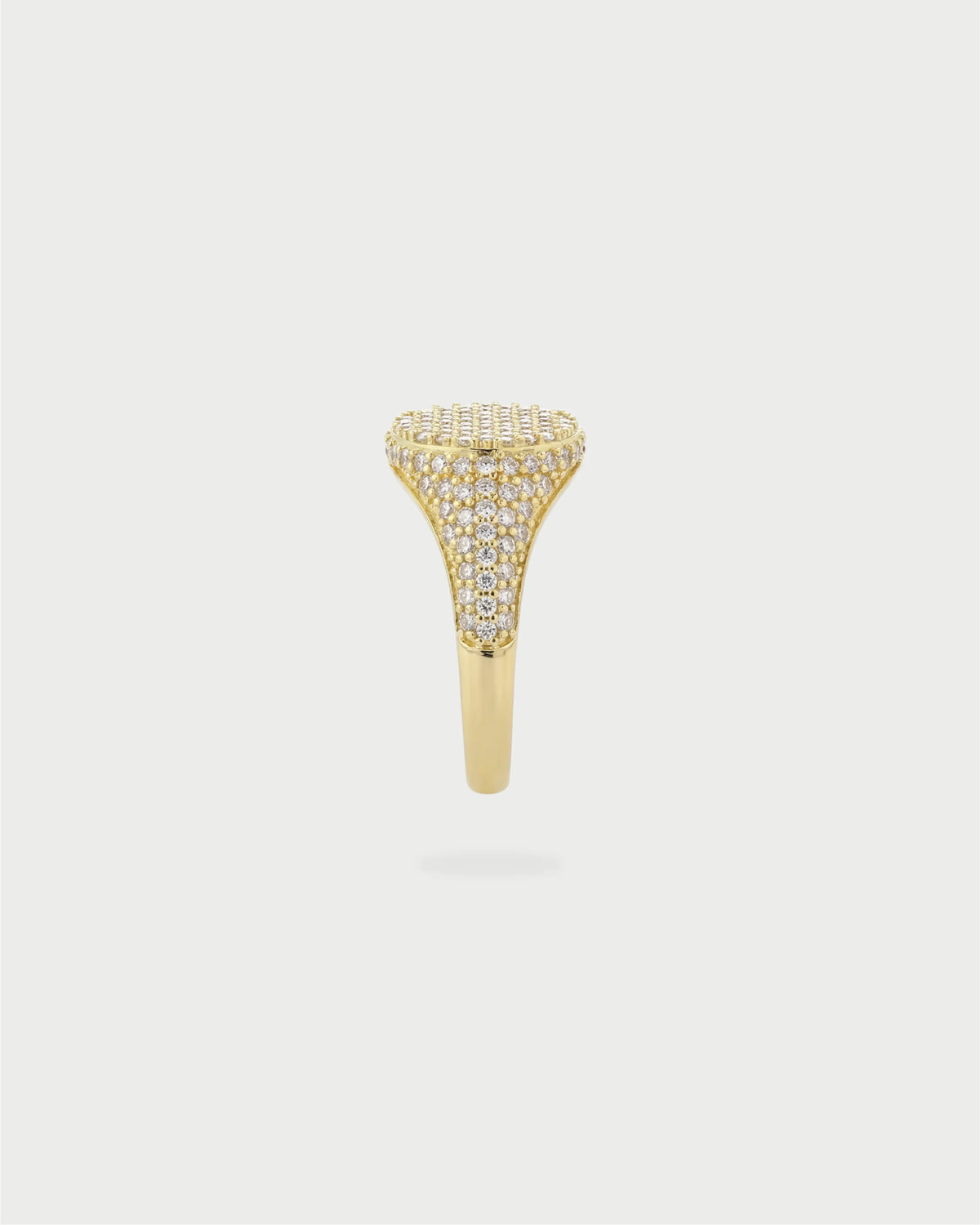 PAVE SIGNET RING GOLD