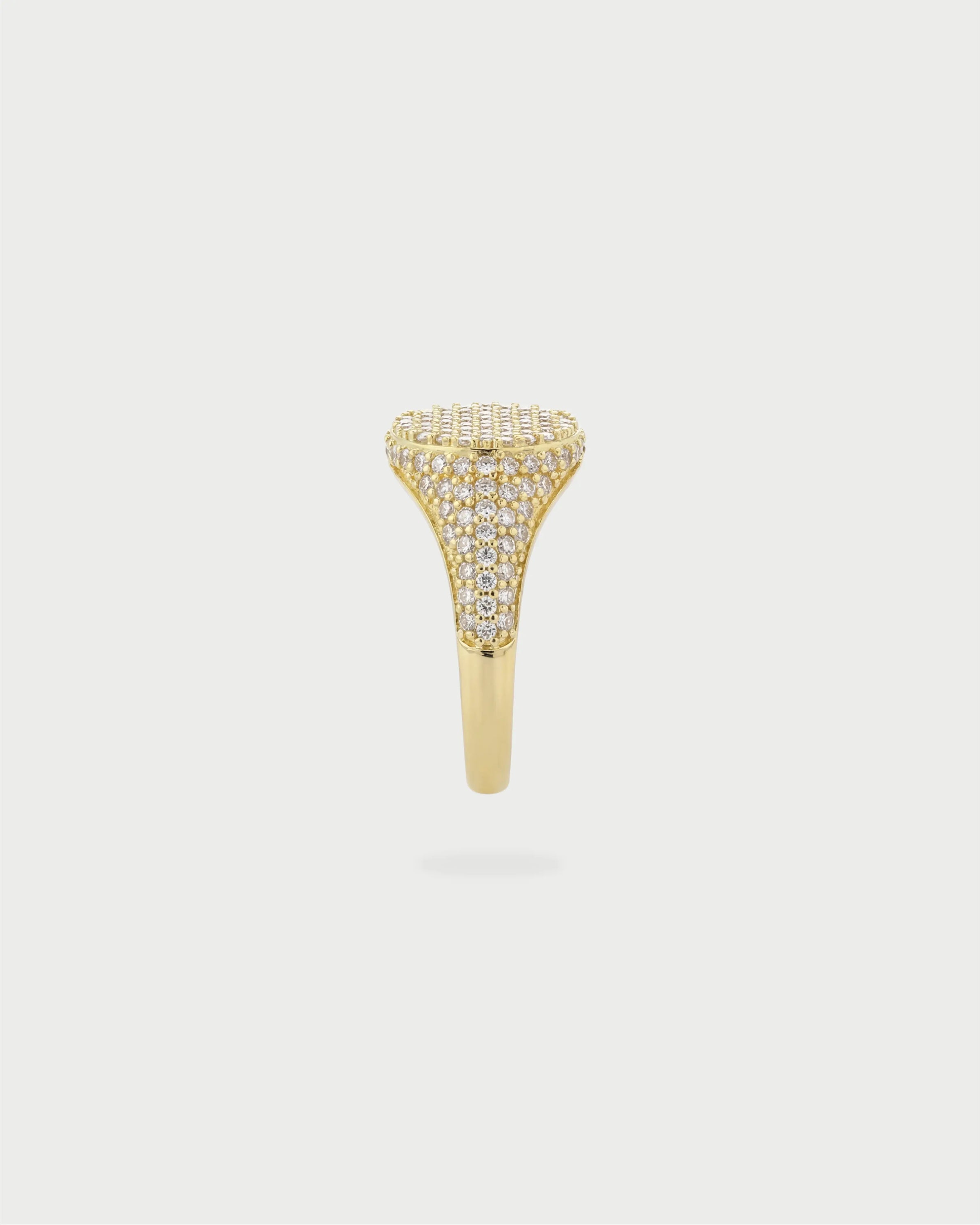 PAVE SIGNET RING GOLD