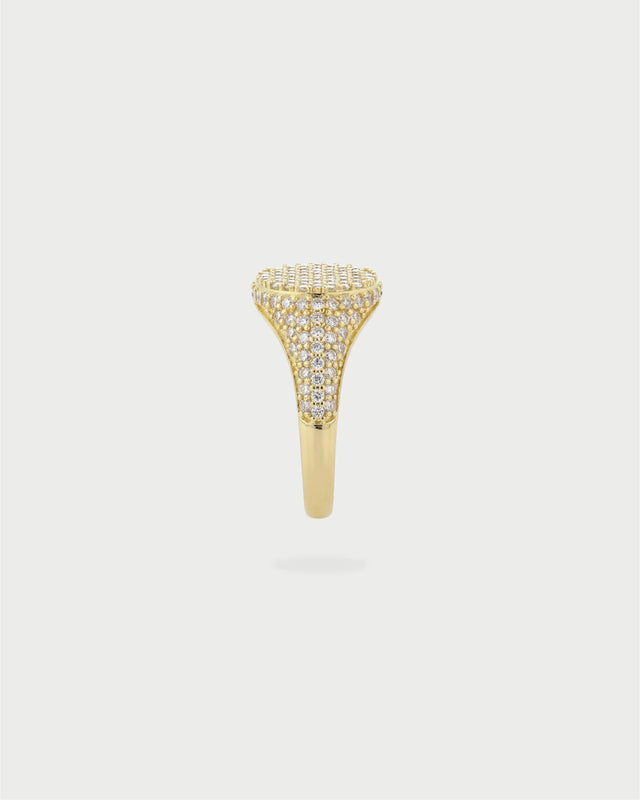 PAVE SIGNET RING GOLD