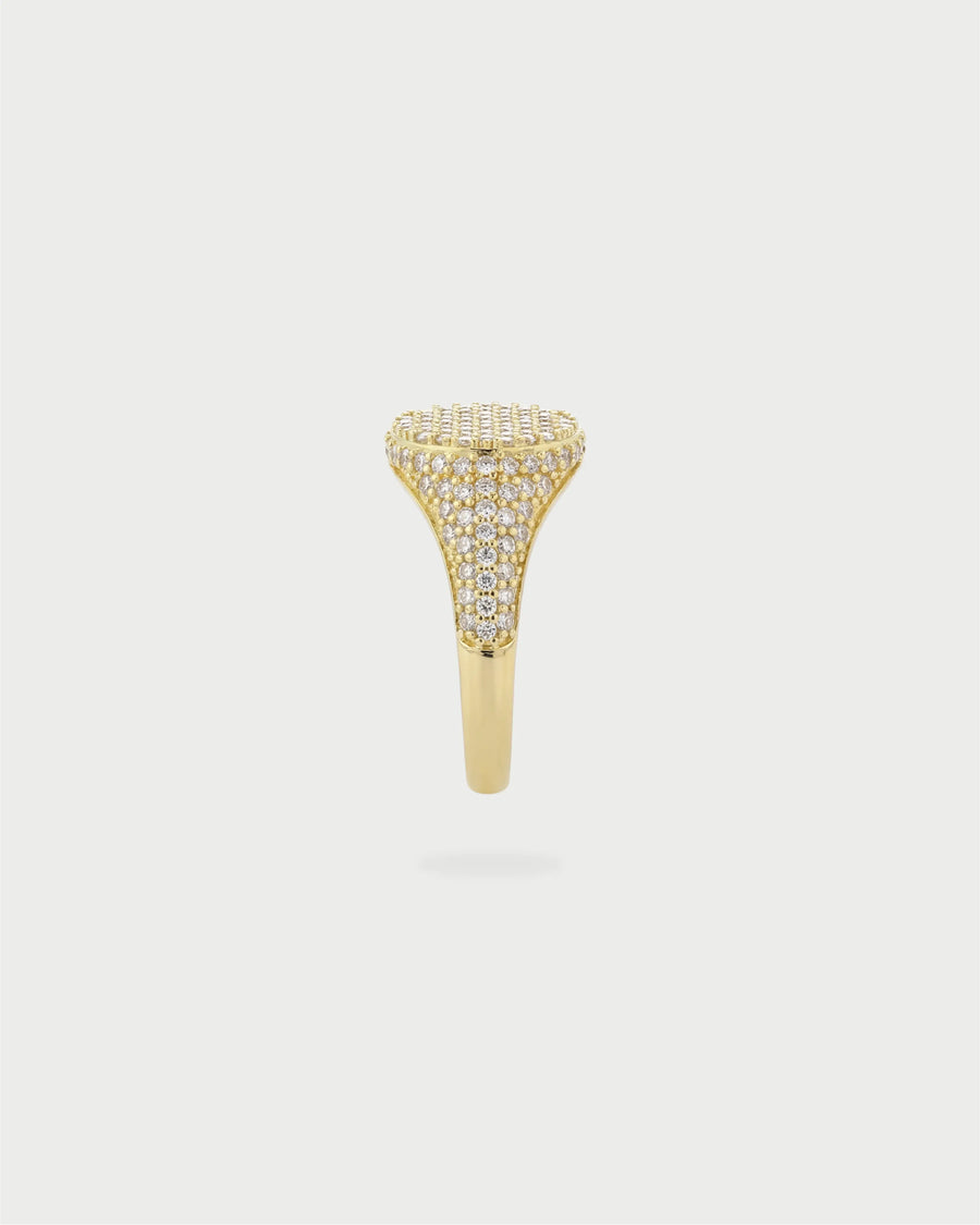PAVE SIGNET RING GOLD
