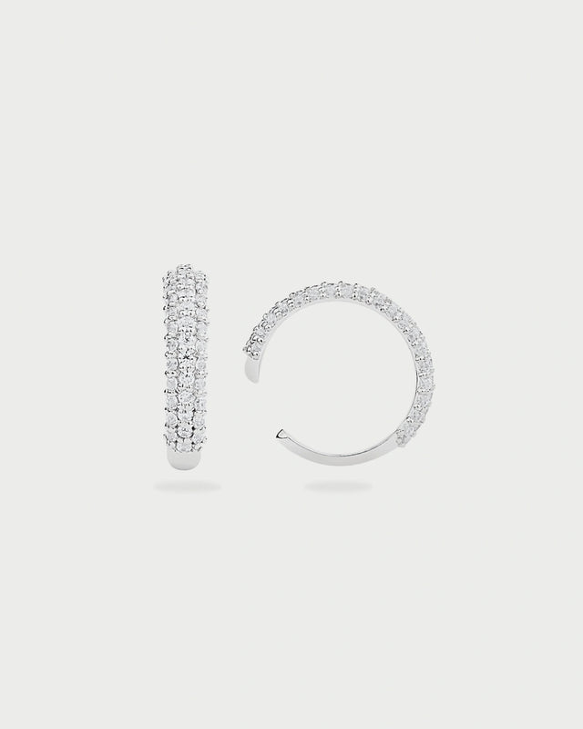 SINGLE SILVER PAVE EAR CUFF