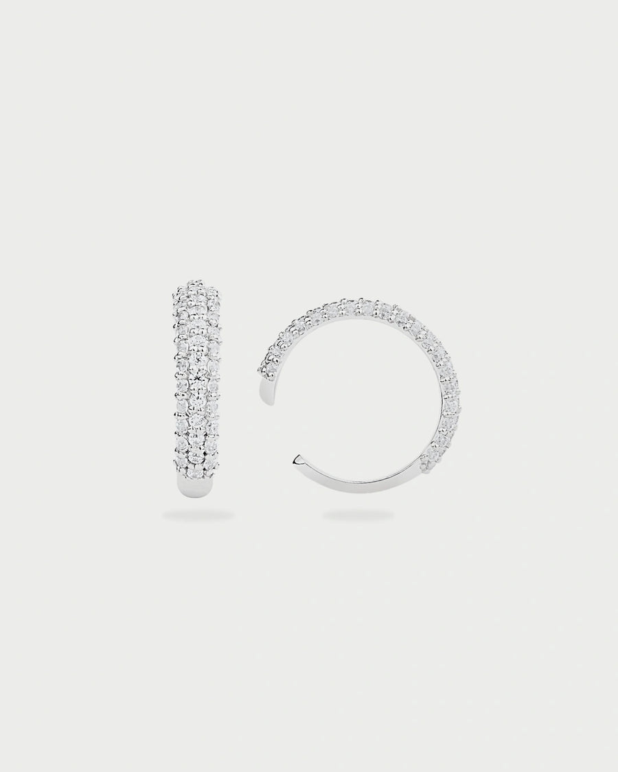 SINGLE SILVER PAVE EAR CUFF