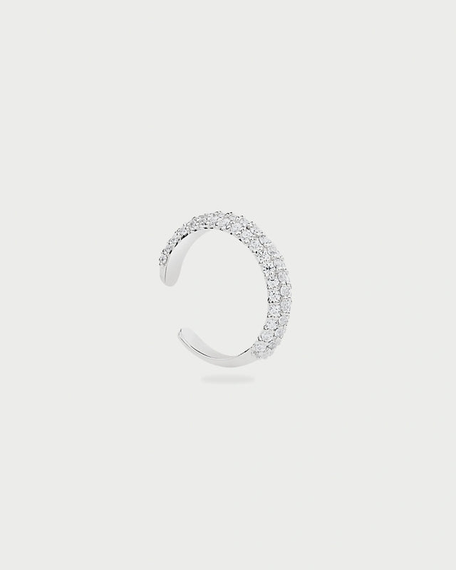 SINGLE SILVER PAVE EAR CUFF