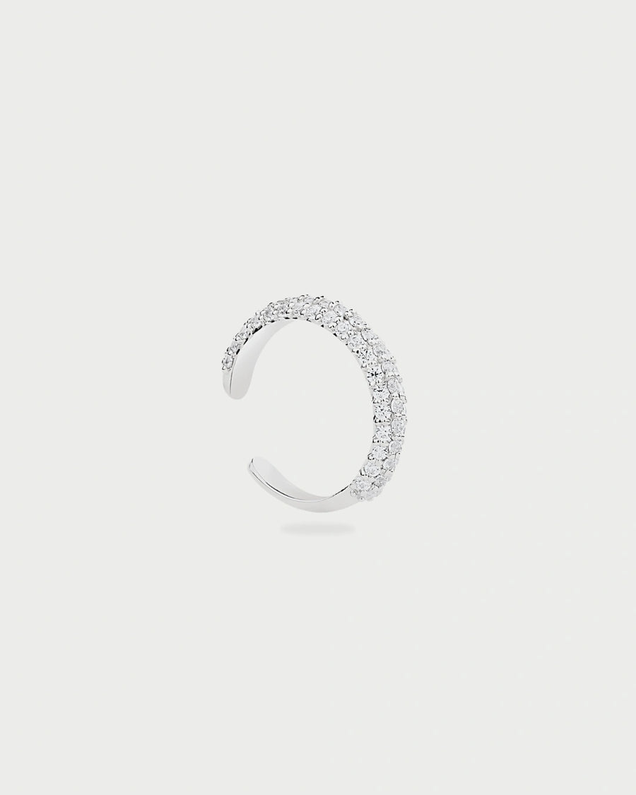 SINGLE SILVER PAVE EAR CUFF
