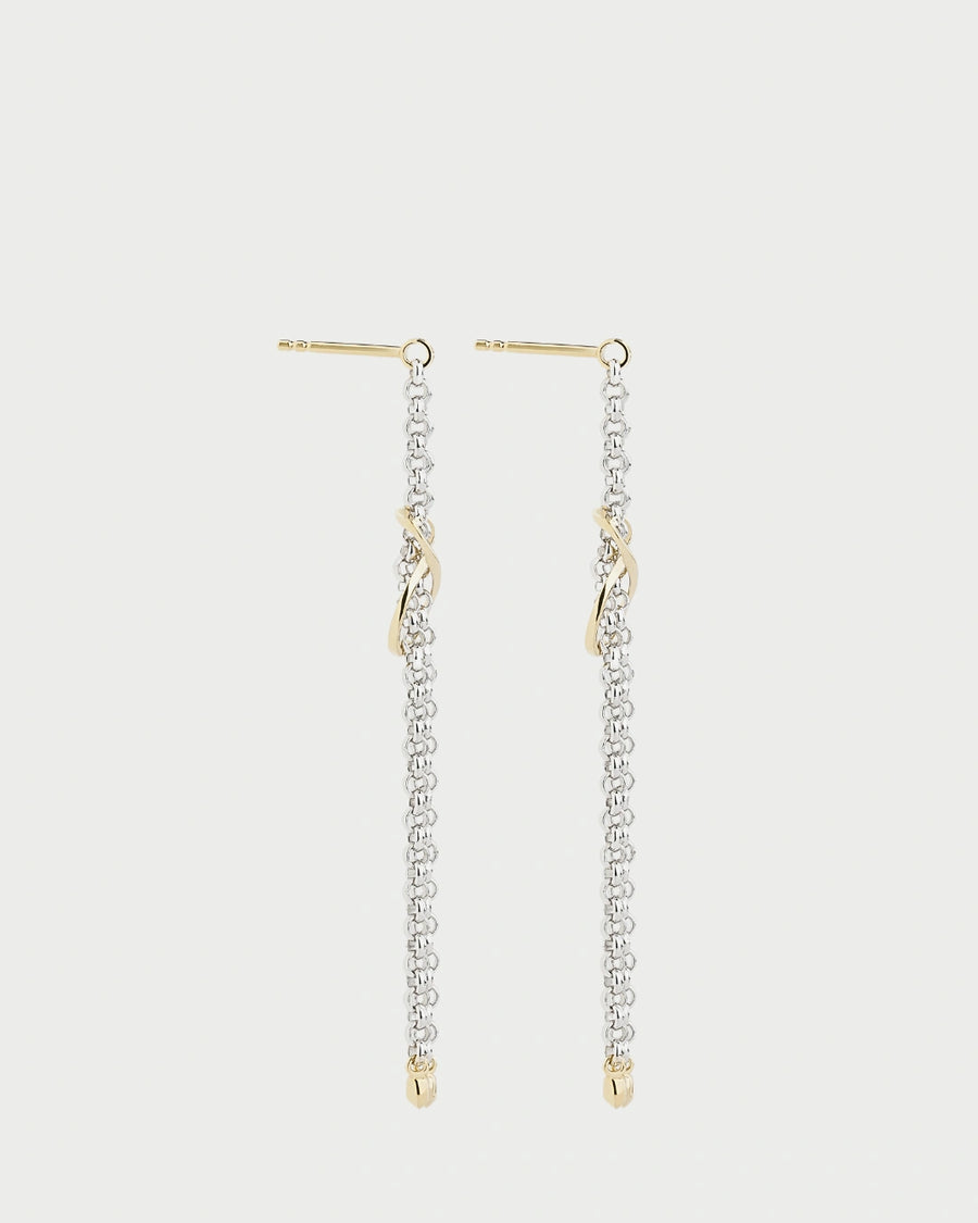 LONG LUNAR ROLO CHAIN EARRINGS