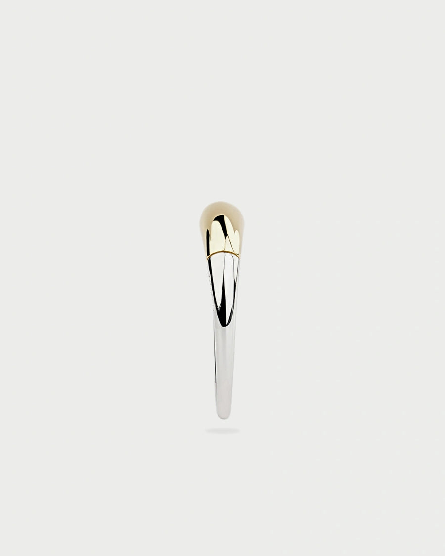 SILVER SLEEK MOON RING